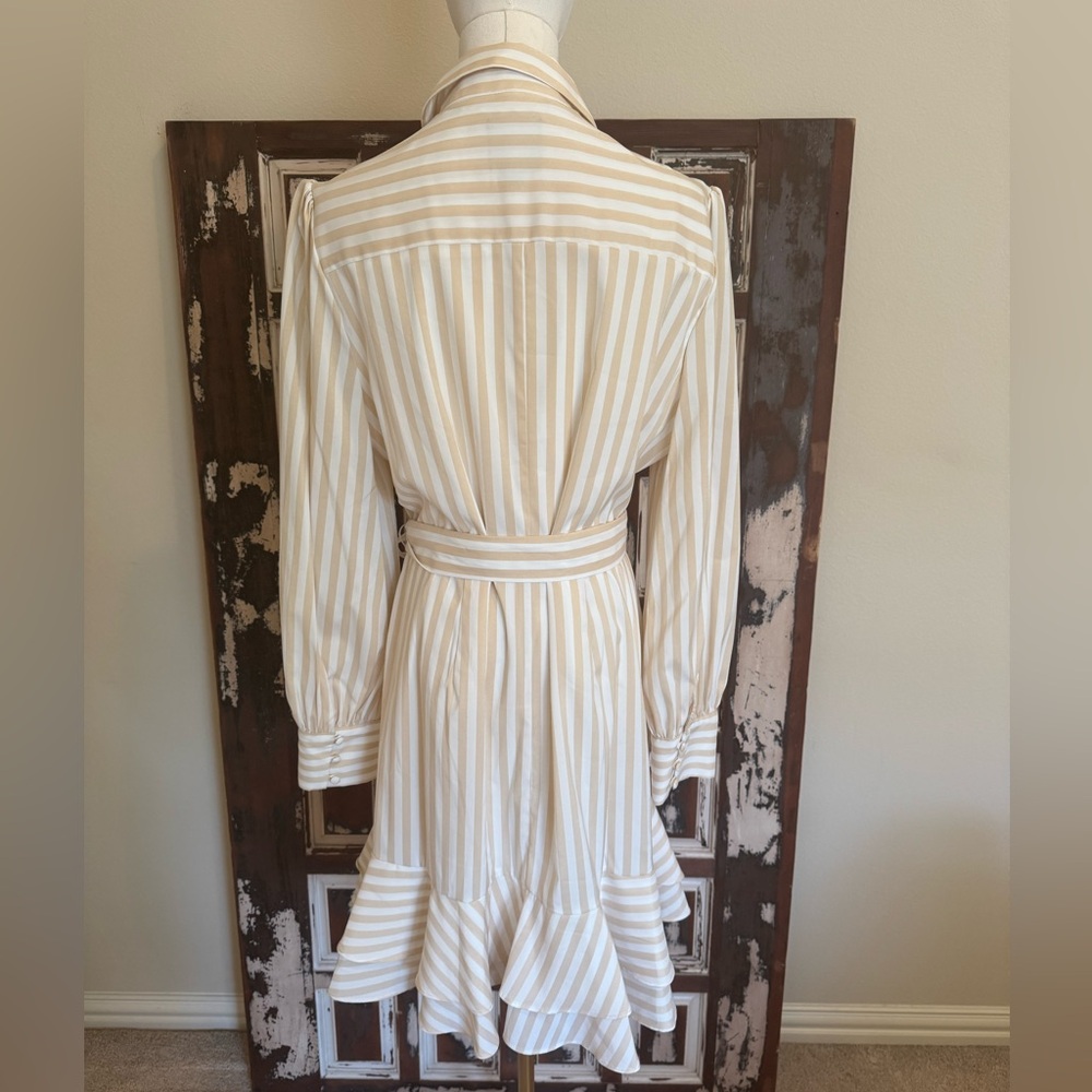 Alex Marie Jesse Cream Striped Shirt Dress - size 14 - Picture 8 of 12